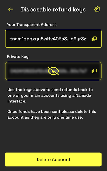 Refund address